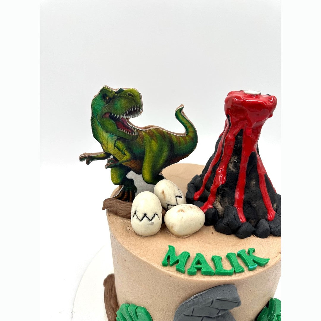 Dinosaurier Tortendeko Set T-Rex & Vulkan – Detailansicht